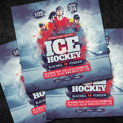 Ice Hockey Flyer instagram post match sport winter