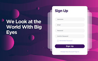 Sign up page ai app futuristic trending ui ux web