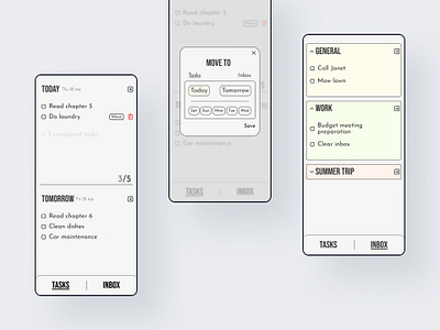 Tasks app minimalist ui ux