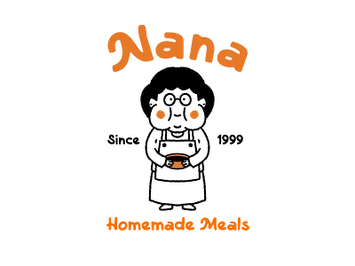 Nana Homemade brand identity brand visual branding cafe logo cute logo design font food graphic design hand drawn hand drawn logo illustration logo restaurant logo