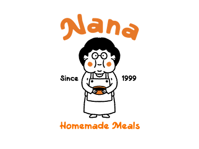 Nana Homemade brand identity brand visual branding cafe logo cute logo design font food graphic design hand drawn hand drawn logo illustration logo restaurant logo