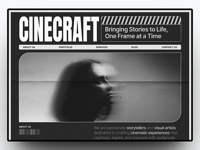 Cinecraft - Film Production Company Website agency branding brutalist cinema film production graphic design landing page minimal movie ui web design website