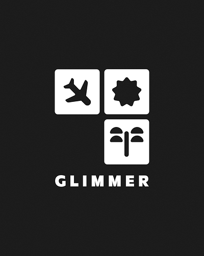 Glimmer animation art black branding design designer exotic graphic design illustration journey logo logotype travel typography ui ux vector web website white