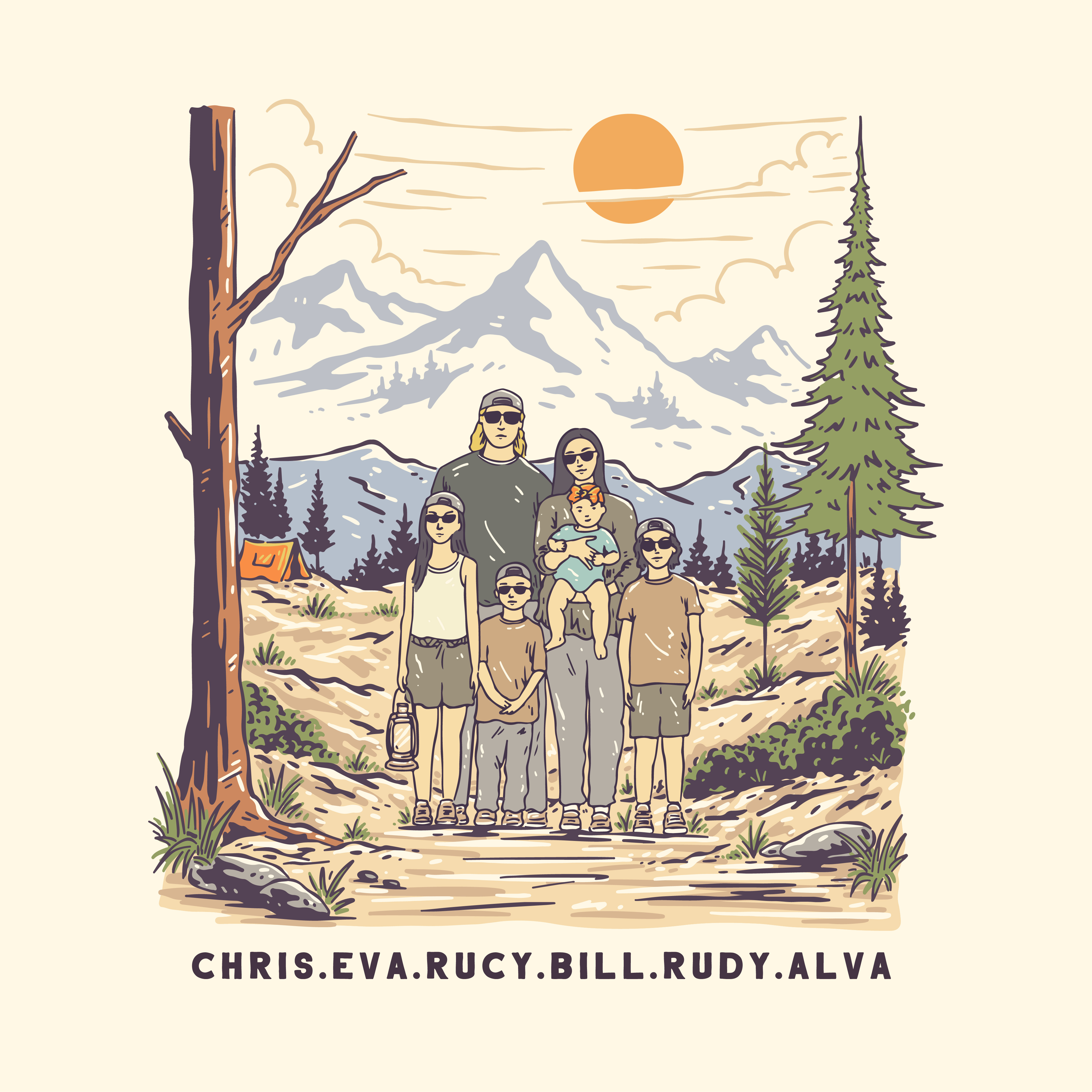 Camping Illustration adventure campfire camping explore graphic design handdrawn illustration outdoorapparel