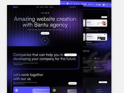 Bantu Agency Website agency branding clean company company profile design development digital product home page landing page portfolio product digital saas design technology trend ui ui design uiux ux web design