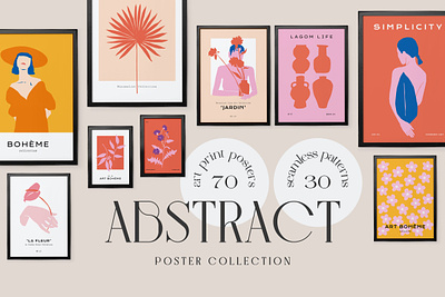 Abstract Art Prints Posters abstract botanical branding drawing graphic design modern gallery poster print wall art