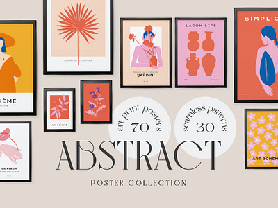 Abstract Art Prints Posters abstract botanical branding drawing graphic design modern gallery poster print wall art