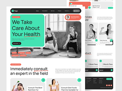 Raga - Nutrition Consulting Website 2023 agency landing page agency web design design dribble best shot figma graghj health healthy landing page style training trend ui uidesign uiux uiux design