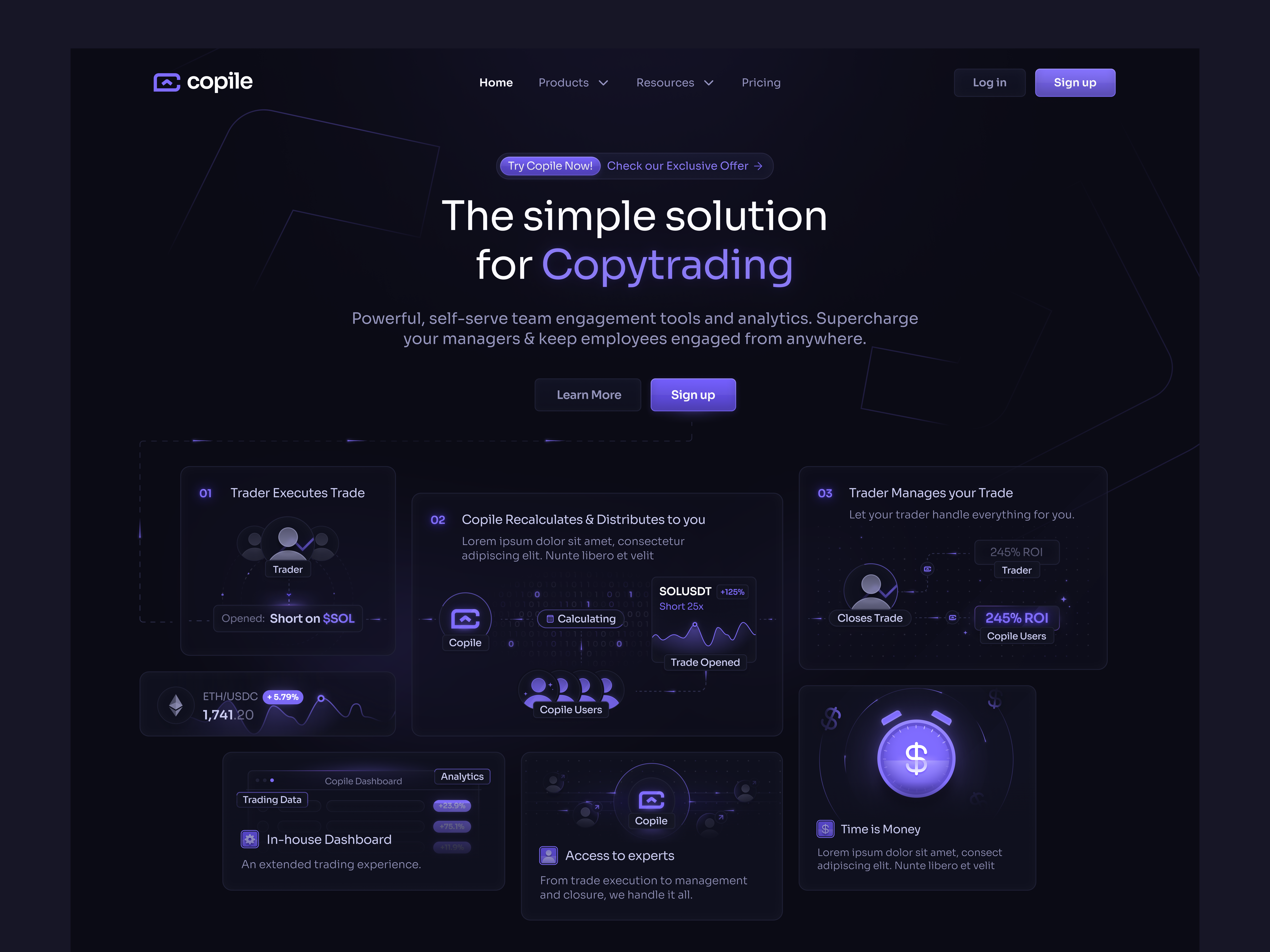 Copytrading Platform ui
