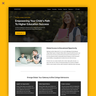 Lead Generation Landing Page/ Emerge Global branding design dribbble shot illustration landing page design landingpage lead generation ui ux