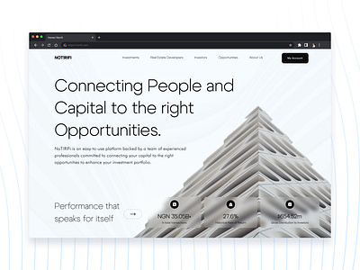 NOTRIFI - About real estate opportunities figma hero section landing page opportunities real estate uiux