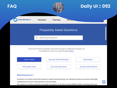 FAQ Daily UI 092 092 branding courses daily ui design e lerning education faq frequently asked question graphic design logo ui ux webdesign website
