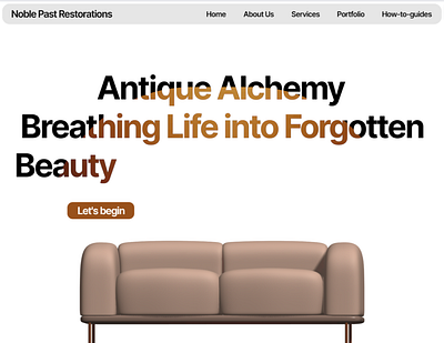 Antique Restorations Concept Website Design 3d black branding brown design dribble furniture graphic design home illustration logo mobile ui mobile ux mockup motion graphics navigation trending ui web design