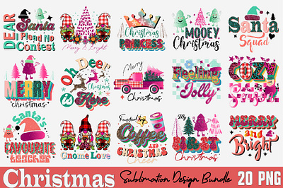 Christmas Sublimation Design Bundle leopard