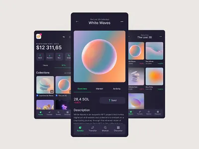 NFT Wallet Free Figma File crypto cryptocurrency dark dark mode dark theme design digital figma free freebie gradient green mobile app nft product design ui ux wallet web design website