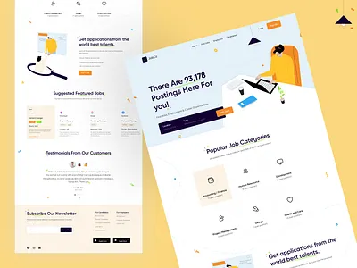 JobCo - Job Board Website corporate design employment certificate hiring hiring platform home page illustration job job finder job listing job search landing page platform popular product design reyad ui uidesign ux website