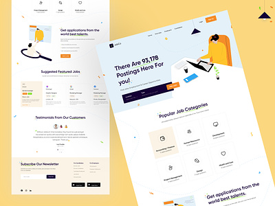 JobCo - Job Board Website corporate design employment certificate hiring hiring platform home page illustration job job finder job listing job search landing page platform popular product design reyad ui uidesign ux website