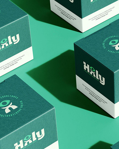 🍃 HXLY - CBD Branding Project box brand branding cbd eye green huxley hxly joint marijuana merch packaging