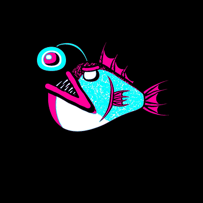 Anglerfish Gif after effects anglerfish animals animation blue bubbles charecter design dark eye graphic design motion graphics ocean pink sea creatures undersea waves