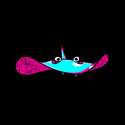 Stingray Gif after effects animals animation blue bubbles eyes gif graphic design motion graphics ocean pink sea creatures stingray undersea waves