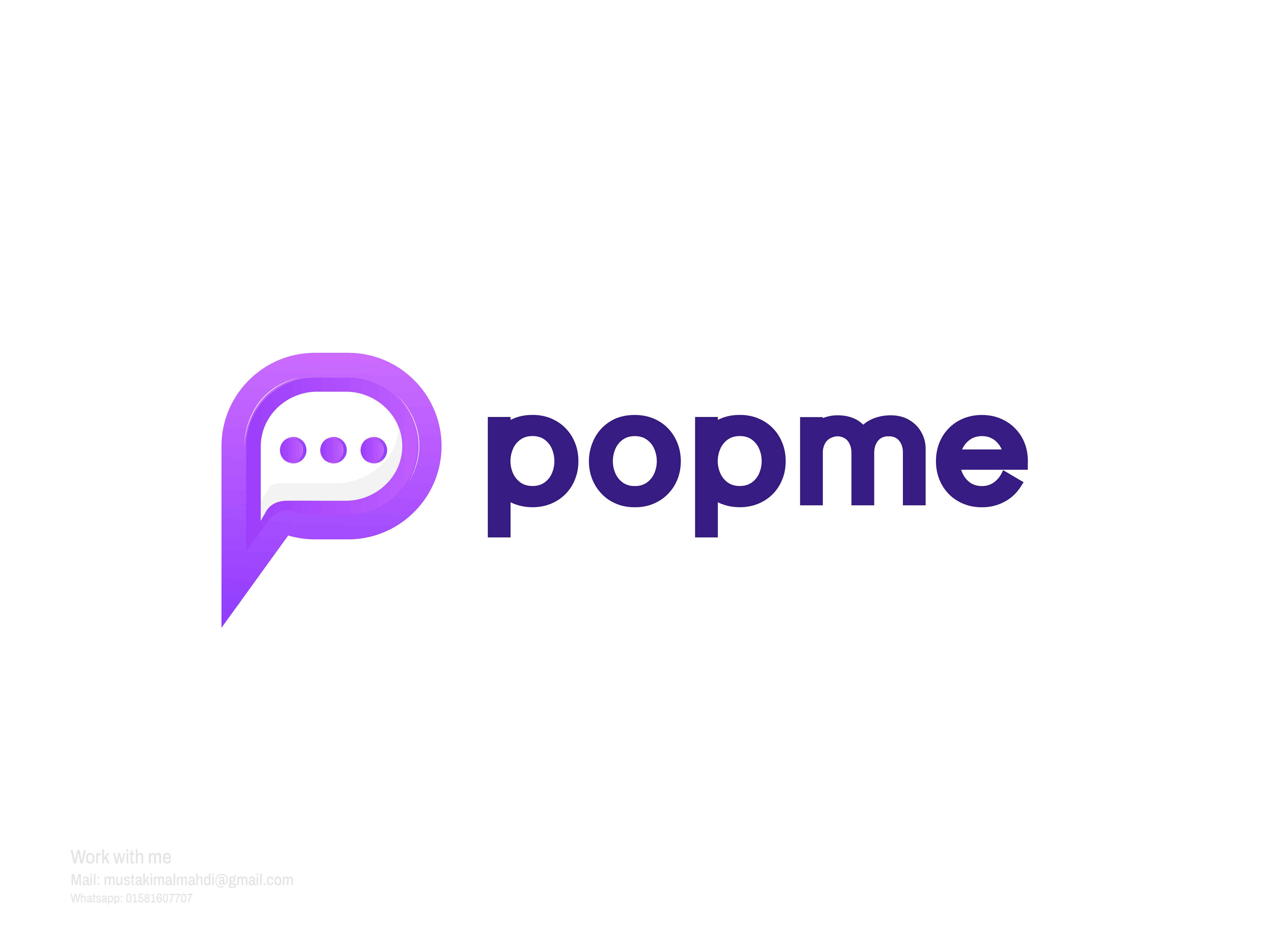 Popme- online messaging platform logo concept app logo brand logo design branding business logo company logo corporate brand identity corporate logo custom logo flat logo hand drawing high quality logo logo designer minimalist logo modern logo professional startup logo unique logo vector logo vintage logo visual identity