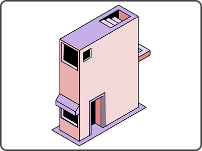 Isometric Card Box Pink Purple building design graphic design illustration isometric pink purple vector