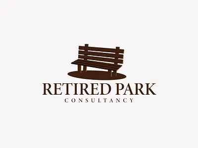 Retired Park Logo Design 2d design branding design graphic design illustration logo park park bench park bench logo park logo vector