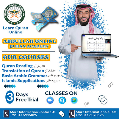 Design post for online Quran academy