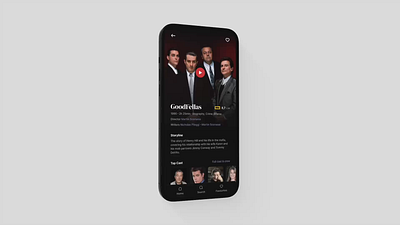 Movie app - Top Scenes feature mobile app prototyping ui ux