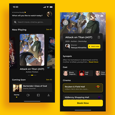 Anime Movie Ticketing App mobile app