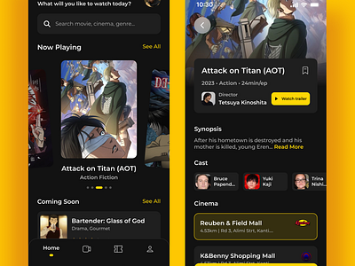 Anime Movie Ticketing App mobile app