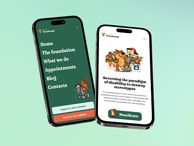 Tetrabondi Foundation Onlus app creative design foundation homepage menu mobile onlus responsive ui ux web web design