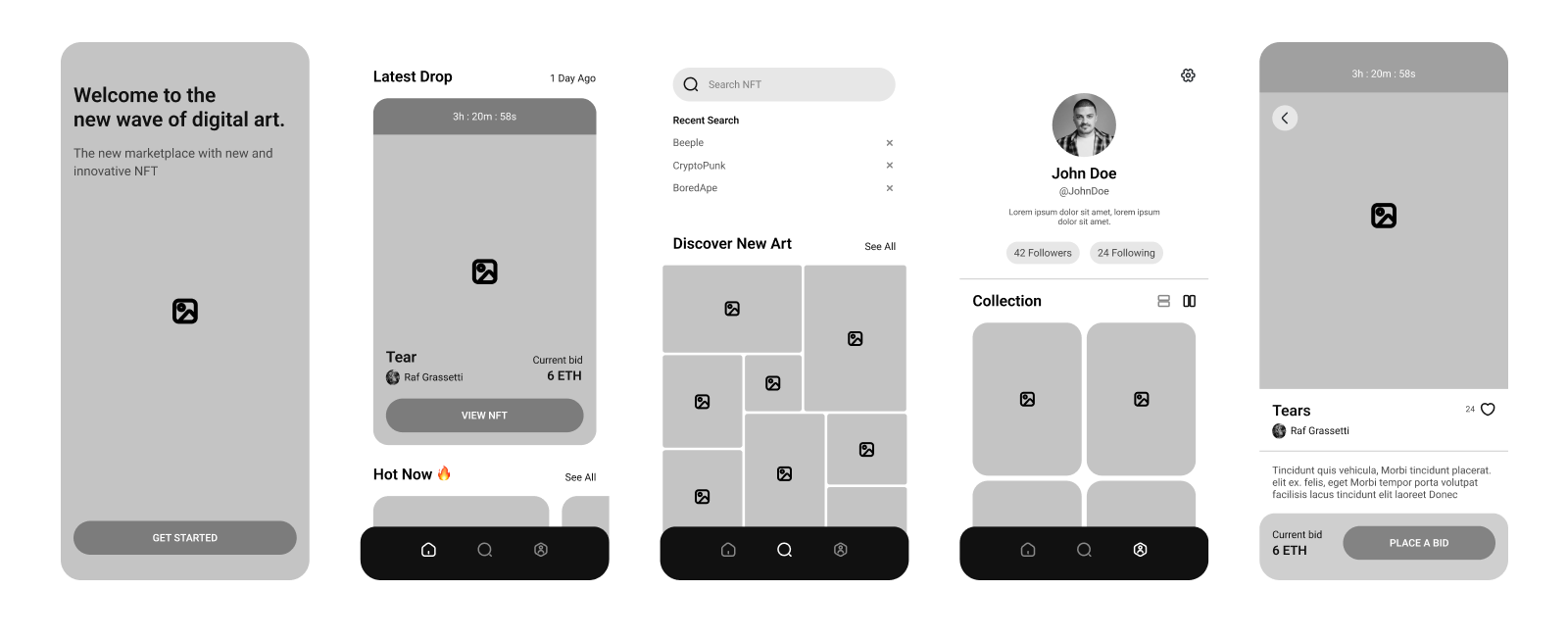 Starting Point: the provided wireframes