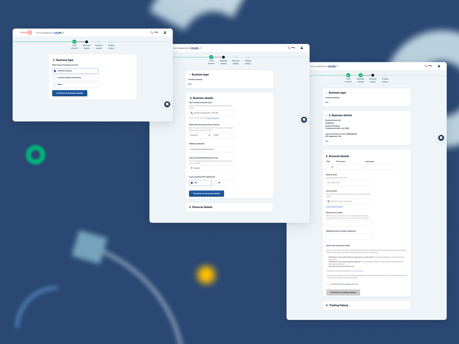 Progressive disclosure - sign up flow by iwoca on Dribbble