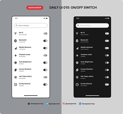 Daily UI 015: On/Off Switch app daily ui dailyui dailyuichallenge design designer graphic design product designer ui ui design ux uxui design web design
