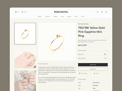 Jewelry Website - Product Page ecommerce gold interface design jewelry luxury minimalist online shop product design product details product page ux design web design website design