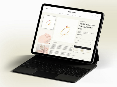 Jewelry Website - Product Page gold interface design jewelry website minimalist product design product page ui ui design visual design web design website design