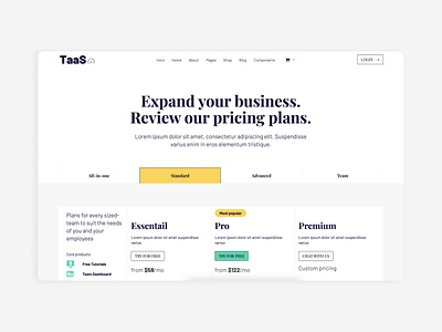 SaaS Pricing - TaaS Webflow Template design pricing responsive design saas template ui web design webflow