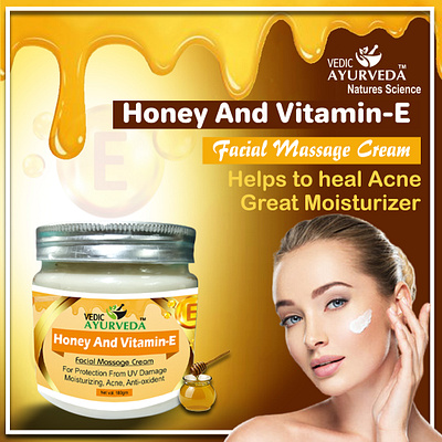 Honey & Vitamin E Cream For Face 180gm face cream facial massage cream honey and vitamin e skin skincare