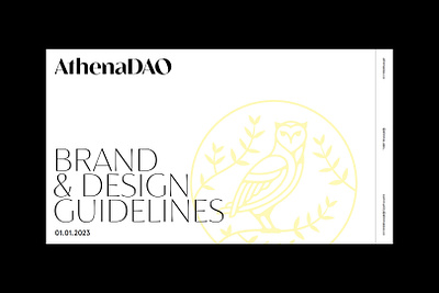 AthenaDAO Brand Guidelines athena brand guide brand identity branding dao desci identity design minimalist owl science web3
