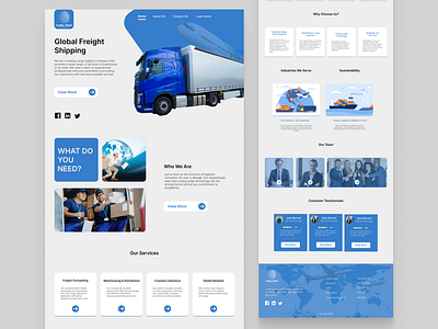 Cargo logistic website Design blue website design cargo website design figma fiverr freelancer logistic website design ui ui ux ux web header design website ui ux design