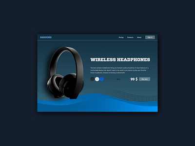 Landing page - Daily UI 03 animation background design branding dailyui design graphic design headphones headphones landing page landing page norwegian design ui ux ux design vector webdesign