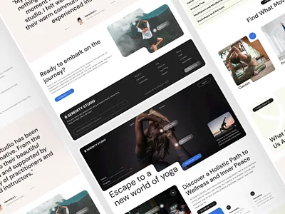 Serenity Studio Website animaton book appointment classes clean design figma modern program qclay schedule services studio trainer ui ux web design website website design yoga yoga meditation