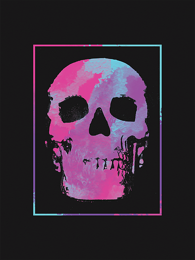 Splatterskull colorful skull digital painting paint painting skull splatter vibrant watercolor