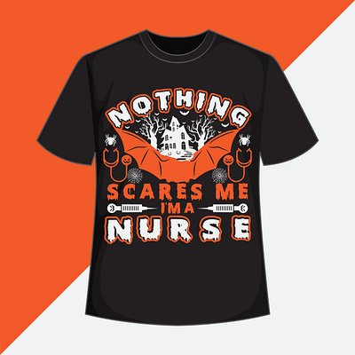 nurse Halloween retro vintage t shirt design rabbit