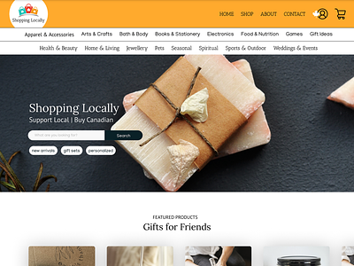Local Shopping Website Work in Progress artisan branding canada ecommerce elementor graphic design small business ux web design wordpress