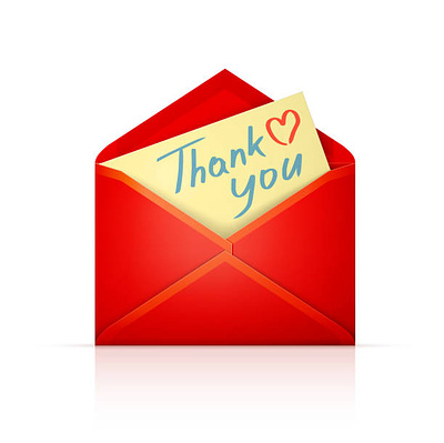 Red Vector Envelope ✉️ branding envelope graphic design gratitude heart paper red thank you vector yellow