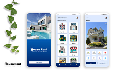 House Rent App Design app design branding cover page front page home page home rent house rent house rent app mobile app product design rent app ui user interface