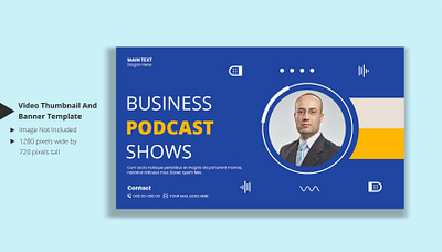 Video thumbnail and banner design for live business podcast show cover