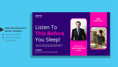 Video thumbnail and banner design for motivational speaker video cover